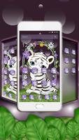 Cute White Tiger 2D Theme capture d'écran 1