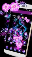 Neon Glowing Floweret 2D Theme Affiche