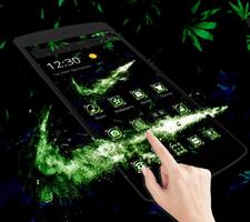Green Weed Check Mark Theme الملصق