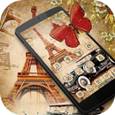 Nostalgic Eiffel Car Butterfly Theme APK
