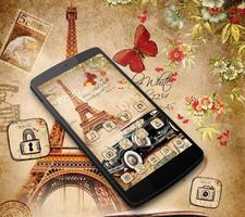 Nostalgic Eiffel Car Butterfly Theme اسکرین شاٹ 2