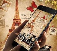 Nostalgic Eiffel Car Butterfly Theme imagem de tela 3
