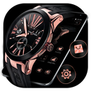 Rose Gold Watch Black Theme APK