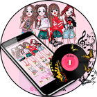 Pink Girl Band Group Theme icône