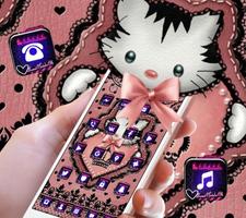 Cute Kitty Lace Bow Theme تصوير الشاشة 2