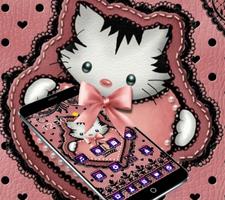 Cute Kitty Lace Bow Theme تصوير الشاشة 3