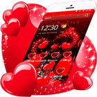 Red Heart Love Sparkling Theme أيقونة
