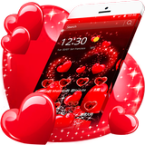 Red Heart Love Sparkling Theme icône