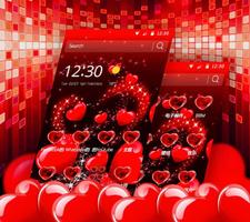 Red Heart Love Sparkling Theme 스크린샷 2