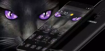 Black Evil Cat Dark Theme