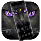 Black Evil Cat Dark Theme Zeichen