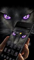 Black Evil Cat Dark Theme Affiche