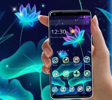 برنامه‌نما Fluorescent Neon Lotus Magic Theme عکس از صفحه