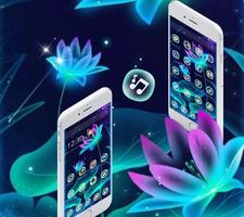 برنامه‌نما Fluorescent Neon Lotus Magic Theme عکس از صفحه