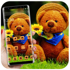 Cute Brown Stuffed Teddy Bear Theme Zeichen