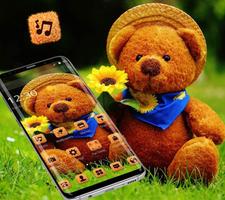 Cute Brown Stuffed Teddy Bear Theme Cartaz