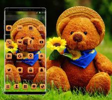 Cute Brown Stuffed Teddy Bear Theme imagem de tela 3