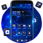 Czarny niebieski tech Motyw ikona