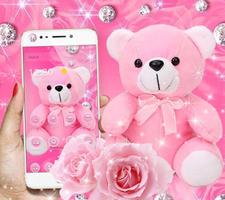 Pink Diamond Teddy Bear Theme ภาพหน้าจอ 1