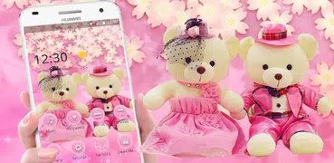 Cute Pink Teddy Bear Blooms Theme