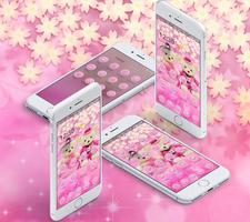 Cute Pink Teddy Bear Blooms Theme capture d'écran 3