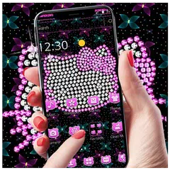 Descargar APK de Pink Glitter Kitty Bowknot Theme