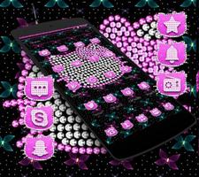 Pink Glitter Kitty Bowknot Theme скриншот 1