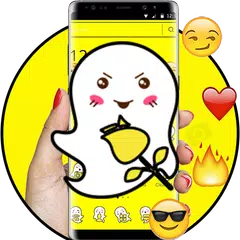 Скачать Cartoon Yellow Elfin Emoji Theme APK