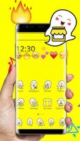 Cartoon Yellow Elfin Emoji Theme スクリーンショット 1