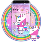 Cute Cartoon Square Unicorn 2D Theme icône