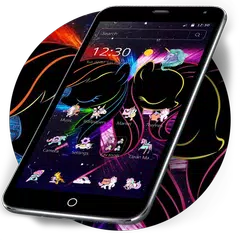 Baixar Black Neon Unicorn Theme APK