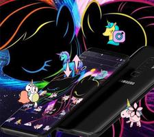 Black Neon Unicorn Theme اسکرین شاٹ 3