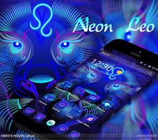 Neon Leo Lion Theme Affiche