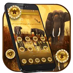 Majestic Golden Elephants Theme