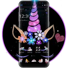 Скачать Night Star Unicorn Sparkling Theme APK