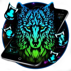 Blue Dark Wild Wolf Theme APK 下載