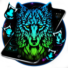 Blue Dark Wild Wolf Theme आइकन