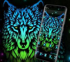 Blue Dark Wild Wolf Theme screenshot 1