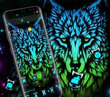 Blue Dark Wild Wolf Theme screenshot 2