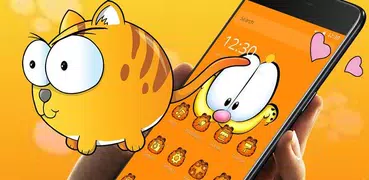 Orange Cartoon Cute Lazy Cat Theme