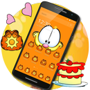 Thème Orange Mignon Chat Paresseux APK