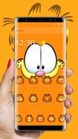 Orange Cartoon Cute Lazy Cat Theme 截圖 1