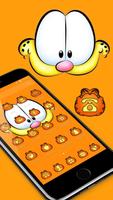 Orange Cartoon Cute Lazy Cat Theme স্ক্রিনশট 3