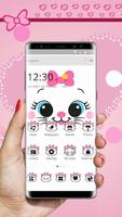 Cute White Marry Kitty Theme Pink Bowknot imagem de tela 2