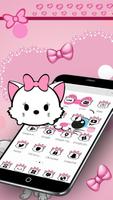 Cute White Marry Kitty Theme Pink Bowknot Ekran Görüntüsü 3