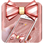 Rose Gold Shiny Bowknot Theme أيقونة