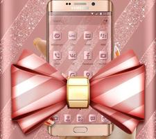 Rose Gold Shiny Bowknot Theme تصوير الشاشة 2