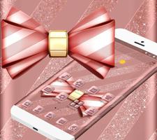 Rose Gold Shiny Bowknot Theme تصوير الشاشة 3