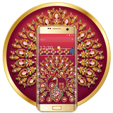 Sparkling Golden Peacock Launcher Theme icon