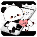 Cute Cartoon Love Panda Theme APK